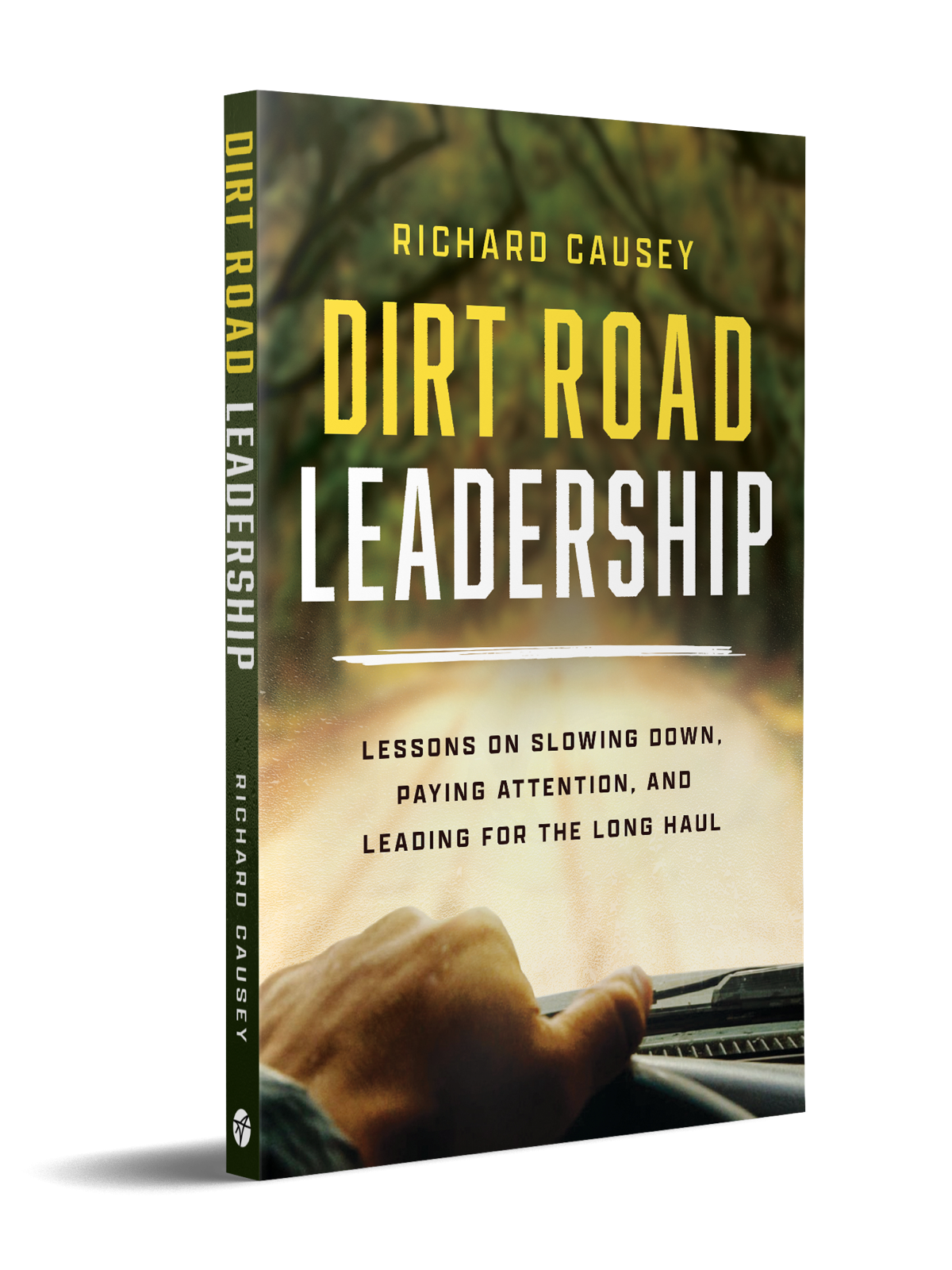 Three-dimensional mockup of the Dirt Road Leadership book